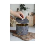 NY Home Çok Amaçlı Dokulu Saklama Kabı, Dekoratif Saklama Kutusu 14 Cm, Terrazo (Brown) - 0 Siyah - Option-1