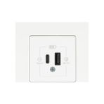 NY Home Günsan Eqona Beyaz 2 Çıkışlı USB Şarj Prizi Type C + Type A 20W - 00-Siyah - Beyaz