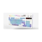 NY Home K1 Fonksiyonel Çift LCD Ekran & Çift Rgb - Ses Kontrolcülü Membran 94 Tuşlu Rgb Modlu Gaming Klavye - Option-1 - 001-Renkli