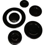 NY Home -Lab 6 Parça Fırın Ocak Bek Kapak Takımı ve Wok Kapak Siyah - 001-Renkli - Option-1