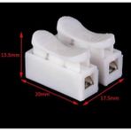 NY Home Mandallı Vidasız Sıra Kablo Klemens Basmalı Tip 2 Li 2 Pin 10'li Paket - Option-1 - Ahşap