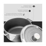 NY Home Metal Premium Serisi - Döküm Yuvarlak Tencere, 28 Cm, Majolik Gri