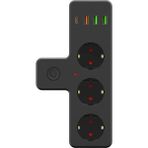 NY Home Sna Yeni Nesil 3'lü Duvar Priz Termal Akım Korumalı Priz 3 x Usb, 1 x Type-C 20W Pd Giriş Ofis Ev Okul - 1 Adet - Ahşap