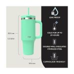 NY Home Üniseks Yetişkin Streeterville Tumbler Pipetli Yalıtımlı Su Şişesi, 1.2l, Açık Yeşil - Option-1 - 0 - Siyah