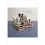 N&Y makeup organizer Paris Serisi 3 kademeli +1 çekmeceli SÇ makyaj organizeri (lila zemin)