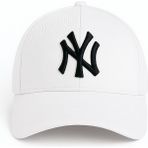 Ny New York Nakış Unisex Beyzbol Beyaz Şapka Kadın Şapka Erkek Şapka Yazlık Şapka - Standart - Beyaz - Siyah