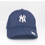 Ny New York Nakışlı Mikro Kumaş Unisex Spor Şapka - Lacivert - Standart