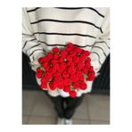 Ny Store Beauty Kırmızı güllü Buket battaniye buket şal90 cm