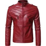 Nyc Dar Kesim Deri Mont - 5XL - Açık Bordo