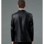 Nyc Deri Ince Kesit Blazer Klasik Ceket - 4XL - 01 Siyah
