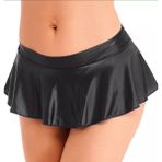 Nyc Deri Pileli Mini Etek Siyah Mat Renk - 2XL