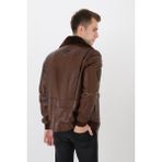 Nyc Giyim Pilot Mont Deri Blazer Erkek - 3XL - Kahverengi