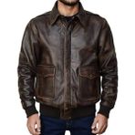 Nyc Giyim Tekstil Erkek Pilot Mont Hakiki Koyun Derisi Gömlek Yaka Orta Kalınlık - 2XL - Kahverengi
