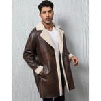 Nyc Giyim Tekstil Eskitme Uzun Kaban Içi Yakası Kürklü Hakiki Deri - 6XL - 0-Kahverengi