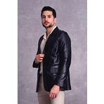 Nyc Giyim Tekstil Hakiki Deri Blazer Klasik Ceket Punto Dikişli
