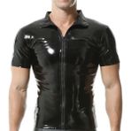 Nyc Rugan Gömlek Erkek Kısa Kollu - Parlak Siyah - 3XL
