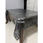 NYK HOME Hasır Desen Lüks Pvc Silinebilir Masa Örtüsü Tüm Renk Ve Ölçüler SİYAH