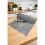 Nyk Home Raf Örtüsü Dolap Örtüsü Pvc Deliksiz Üstü Şeffaf Kaplama Dantel 1, Sınıf Malzeme - Gri - 50-4,5 metre