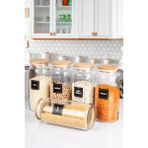 NYL HOME 5'li Ahşap Vakumlu Kapaklı 1400 Ml Bakliyat Erzak Saklama Kavanozu