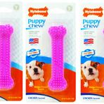 Nylabone (3 paket) sadece kukla için minyon pembe diş kemik çiğnemek oyuncak