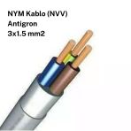 Nym (Nvv) 3X1.5 Mm2 Beyaz Kablo, Antigron, Protodur, Pvc İzoleli, 300/500V, 1 Metre