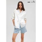 Nyra Akdeniz Beyaz Nakışlı Jean Gömlek Regular Fit/Normal Kesim 1210770-87994 Beyaz-87994 XS