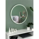 Nysamo 58 cm Yuvarlak Beyaz Antre Hol Koridor Duvar Aynası