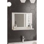 Nysamo 60 x 45 cm Beyaz Raflı Banyo Aynası Dresuar Salon Aynası