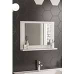 nysamo 60x45cm Beyaz Raflı Banyo Aynası Dresuar Salon Aynası