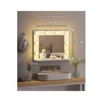 nysamo 70x52 cm Beyaz Raflı Işıklı Kumandalı Makyaj Masası Etejer Banyo Aynası Dresuar Salon Aynası