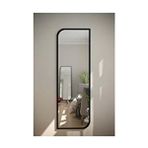 Nysamo Siyah Oval Dekoratif Boy Duvar Aynası 40X120 cm MDF Malzemeden Çapraz Tasarım