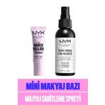 NYX Professional Makeup Marshmellow Soothing Primer Mini-Makyaj Bazı&Makyaj Sabitleyici Sprey-Makeup Setting Spray Dewy Dewy