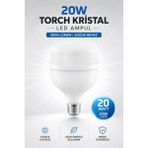 Nzb 1 Adet Torch Kristal LED Ampul 20 Watt Yüksek Aydınlık Sunan Soğuk Beyaz Ampül 2000 Lümen Güçlü Işık - 100 - 200 W