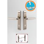 NZB 1 Takım İç Oda Kapı Kolu Aynalı Sağa Sola Uygun Saten Renk Dış Ahşap Pvc Metal Çelik Kapısı Tutamağı