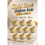 NZB (10 ADET) Gold Mobilya Mutfak Dolap Dolabı Çekmece Kulpu Kulbu Plastik Altın Tek Vida Düğme Kulpları
