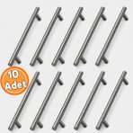 Nzb (10 Adet) Metal Mobilya Mutfak Dolap Çekmece Dolabı Kulbu Kulpu Kulpları Titanyum Renk 128 mm 12,8 cm - Renkli