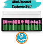 Nzb 12 Parça Mini Dremel Taşlama Seti Saplı Bileme Taşı Hassas Taşlama Seti Manikür Seti - Çok Renkli