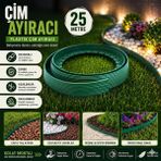 Nzb 25 Metre Plastik Çim Ayracı Ayıraç Esnek Peyzaj Bordürü Park Bahçe Çim Bitki Yayılım Önleme Aparatı - Yeşil