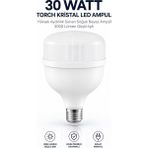 Nzb 30 Watt Torch Kristal LED Ampul Yüksek Aydınlık Sunan Soğuk Beyaz Ampül 3000 Lümen Güçlü Işık - 100 - 200 W