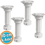 Nzb (4 Adet) Ayarlanabilir (10+2 Cm) Plastik Ayak Dolap Mobilya Tezgah Yükseltici Yükseltme Ayağı Gri