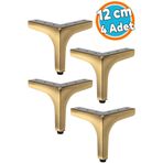 Nzb (4 Adet) Mobilya Ayağı Modern Ayak Dayanıklı Koltuk Sehpa Masa Tv Ünitesi 12 cm Antik Sarı Metal