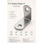 Nzb 50 Adet Set L Demir Gönye 15X25X25 mm Oval Başlı Dayanıklı Metal Köşebent Vida Dahil Montaj Aparatı - Gri