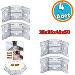 Nzb Açılı Köşe Birleştirme 135° Bağlantı Aparatı 4 Adet Mobilya Köşebent Sacı Gönye Metal 35X35X50 mm