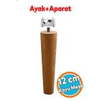 Nzb Ahşap Ayak Bağlantı Aparatlı Mobilya Koltuk Kanepe Sehpa Masa Ayağı Ayakları M8 Civatalı Ahşap 12 cm