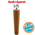 Nzb Ahşap Ayak Bağlantı Aparatlı Mobilya Koltuk Kanepe Sehpa Masa Ayağı Ayakları M8 Civatalı Ahşap 15 cm