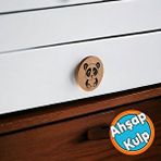 Nzb Ahşap Düğme Desenli Kulp Tek Vidalı Çekmece Mutfak Mobilya Dolabı Dolap Kulpu Kulbu Kulpları