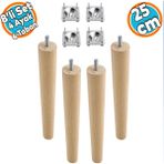 Nzb Ahşap Mobilya Koltuk Kanepe Sehpa Masa Ayağı Ayakları M8 Civatalı 25 Cm + Bağlantı Aparatlı 8'li Set