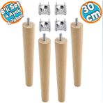 Nzb Ahşap Mobilya Koltuk Kanepe Sehpa Masa Ayağı Ayakları M8 Civatalı 30 Cm + Bağlantı Aparatlı 8'li Set