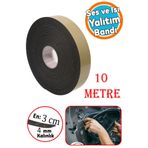 NZB Araç Oto Ses Isı Yalıtım İzolasyon Bandı Yapışkanlı Bant Epidyen Sünger En 30 mm Kalın 4 mm 10 Metre