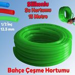 Nzb Bahçe Çeşme Su Hortumu Iç Çap 1/2 Naturel Silikonlu Sulama Araç Yıkama Hortum 15 Metre